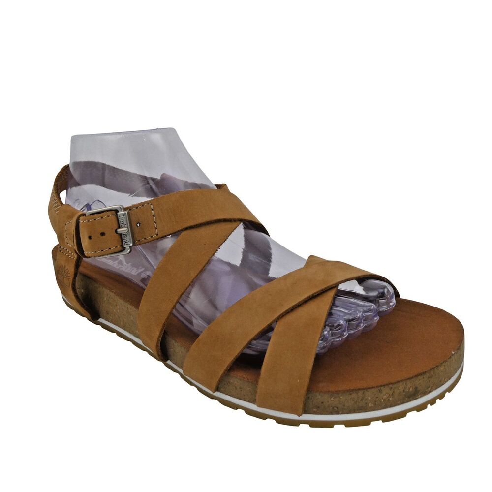 Timberland Malibu Waves Women's 9.5 Rust Nubuck Strap Sandals AM1QR